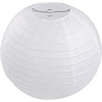 10 Stücke Papierlaterne Laterne Deko Feier Lampions Papierlampen 8&quot-(20cm) (weiß)